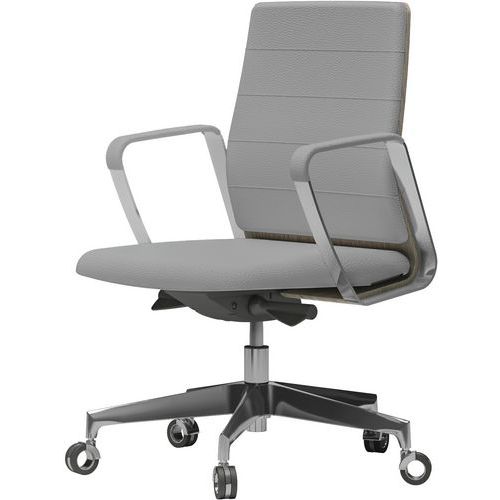 Fauteuil Directa Bas Cuir 145-gris Signal Dossier Bois Orme Gris