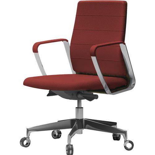 Fauteuil Directa Bas Cuir 257-bordeaux Dossier Bois Ã‰bène