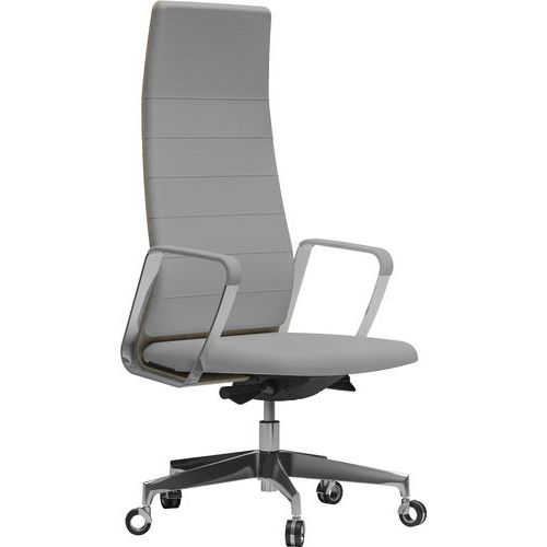 Fauteuil Directa Haut Cuir 145-gris Signal Dossier Bois Orme Gris