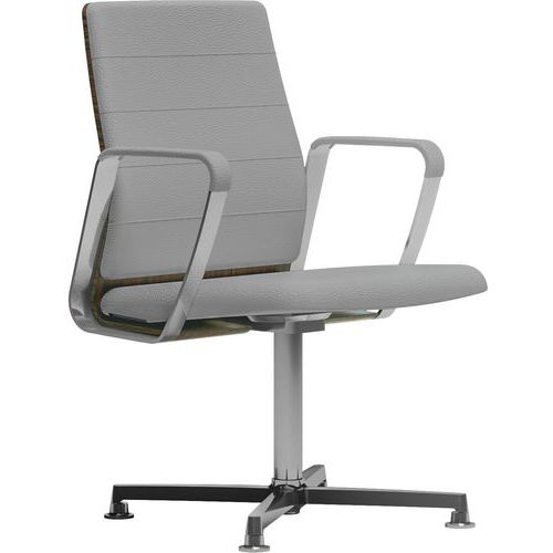 Fauteuil Directa Visiteur Cuir 145-gris Signal Dossier Bois Ébène