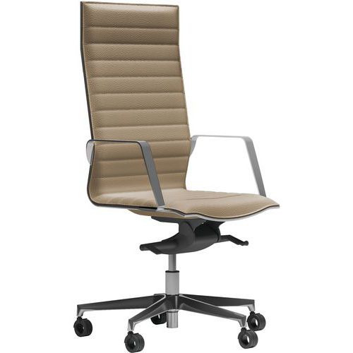 Fauteuil Diva Avec Appui-tête Similicuir 181-beige