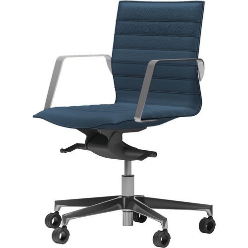 Fauteuil Diva Dossier Bas Similicuir 180-bleu Foncé