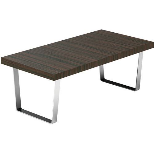 Table De Cafe L 120 X 60 H 42 En Placage Bois Noyer Américain