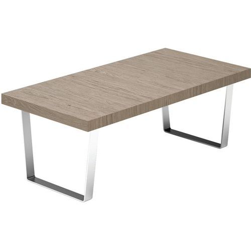 Table De Cafe L 120 X 60 H 42 En Placage Bois Orme Gris
