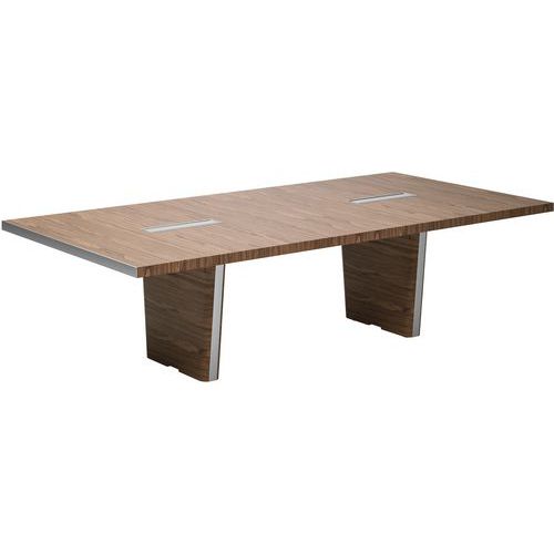 Table De Reunion En Placage Bois L140 X P140 Noyer Américain