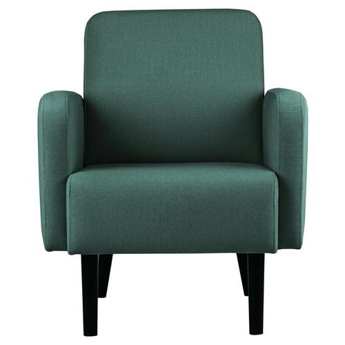 Fauteuil Lisoa Pied Noir Tissu Polyester Vert