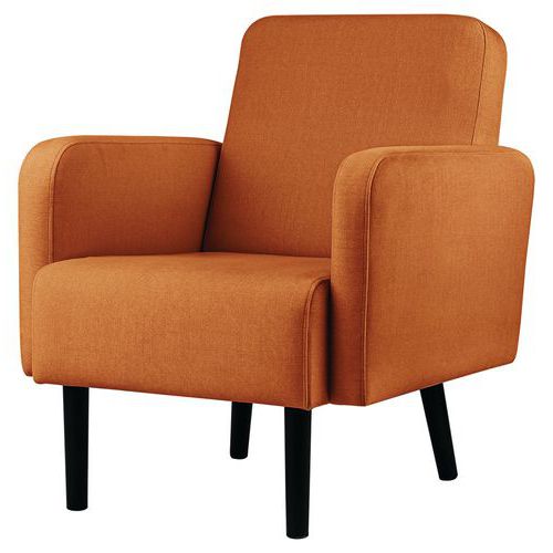 Fauteuil Lisoa Pied Noir Tissu Polyester Marron