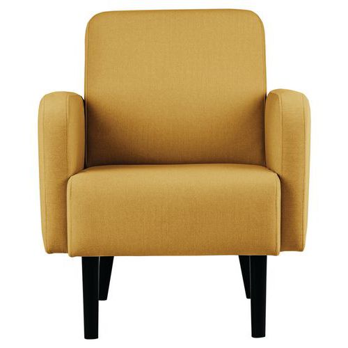 Fauteuil Lisoa Pied Noir Tissu Polyester Safran