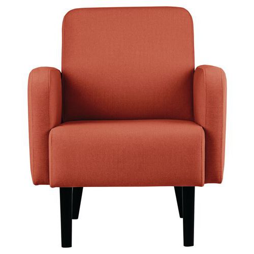 Fauteuil Lisoa Pied Noir Tissu Polyester Rouille