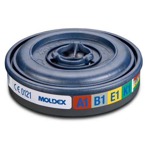Moldex - Filtre Antigaz ABEK1 pour Masque Série 7000/9000 - Protection contre Ammoniac, Gaz, Vapeurs Organiques et Acides - Norme EN 14387