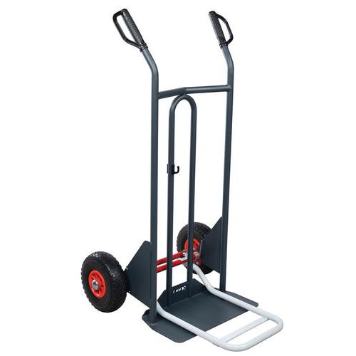 Fimm - Diable de manutention 350 kg Acier Anthracite - Roue increvable 260mm - Idéal sols accidentés