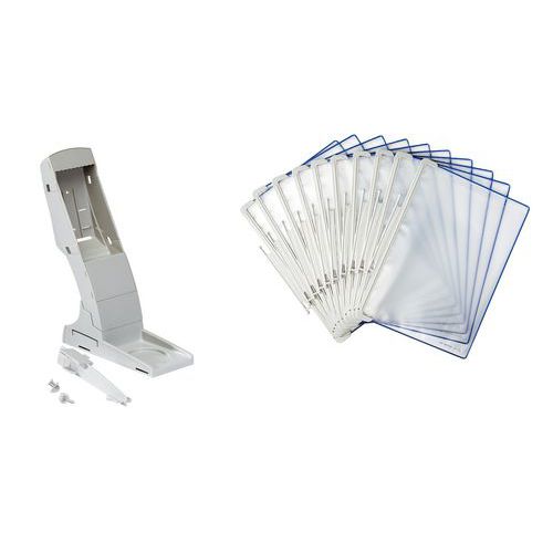 Djois Made By Tarifold - Extension Pupitre A4 Bleu - 10 Pochettes - Support de Table Plastique