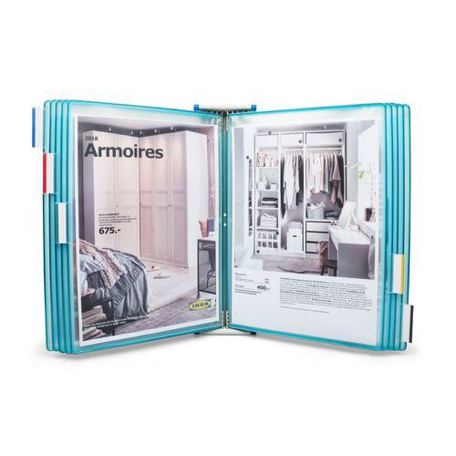 Djois Made By Tarifold - Kit Mural Candy Line Bleu - 10 Pochettes A4 - Acier Durable - Organisateur Pratique