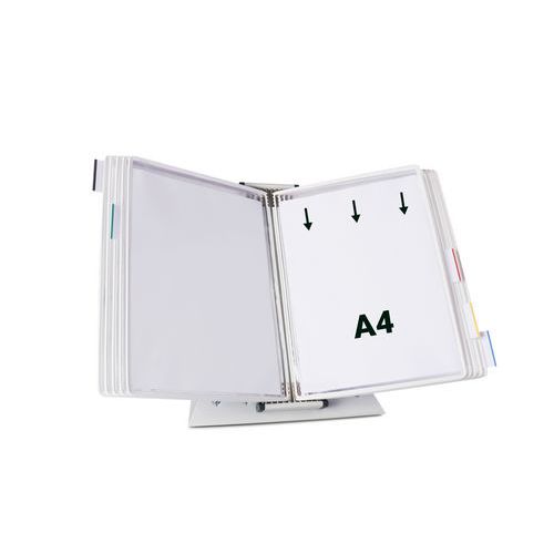 Djois Made By Tarifold - Pupitre métal A4 - 10 pochettes PVC blanc - Gris - Lean Management