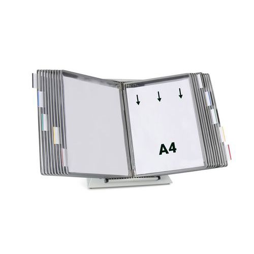 Djois Made By Tarifold - Pupitre Métal A4 Gris - 20 Poches PVC - Lean Management - 10 Ans Garantie
