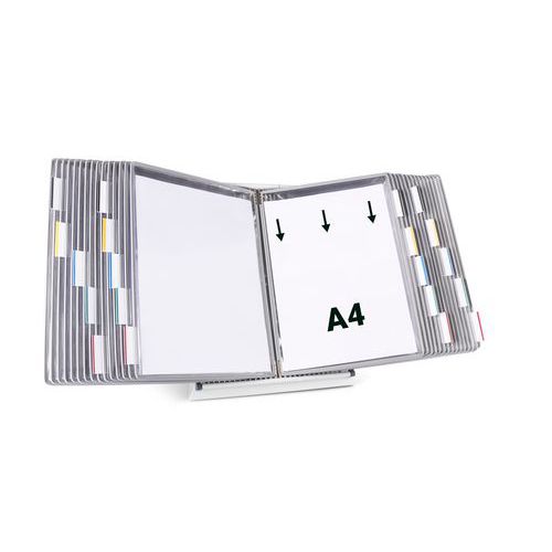 Djois Made By Tarifold - Pupitre Métal A4 - 30 Poches PVC Gris - Lean Management - 10 Ans Garantie