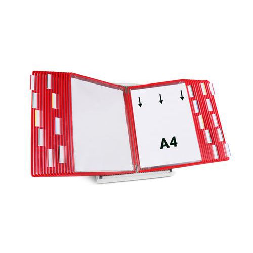 Djois Made By Tarifold - Pupitre métal A4 - 30 pochettes rouges - Gris - Lean Management