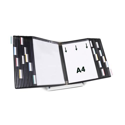 Djois Made By Tarifold - Pupitre métal A4 - 30 pochettes noires - Gris - Lean Management