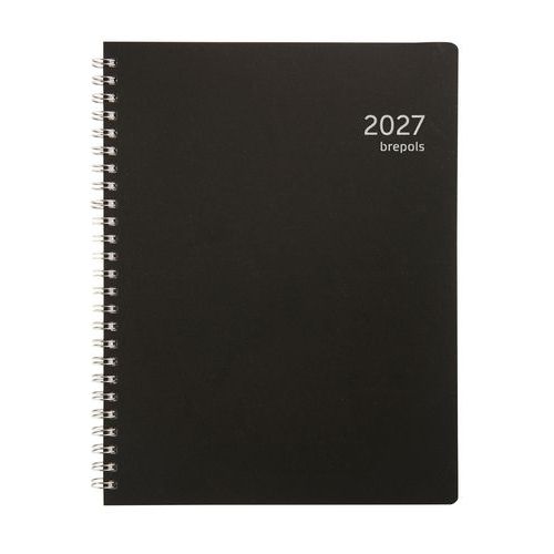 Agenda spirale Timing Polyprop 2026 Noir 1 semaine sur 2 pages 128 pages Année civile