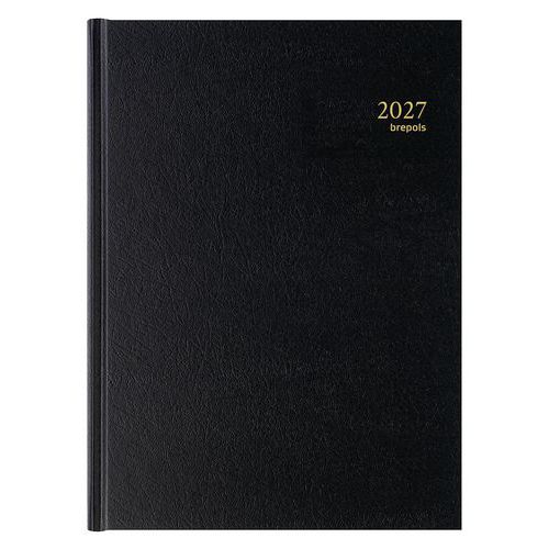 Agenda 2026 Bremax 1 jour par page Noir - Dos rigide - 416 jours - Idéal organisation quotidienne