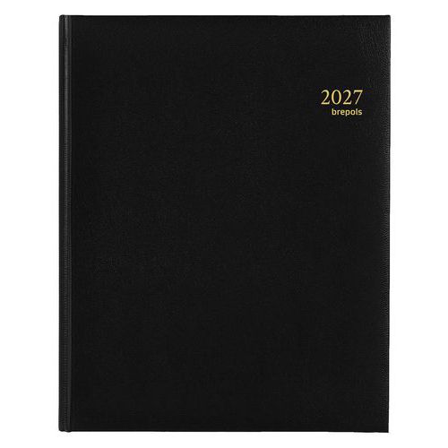 Agenda Concorde 2026 7 jours 2 pages noir - Année civile - Rigide - Spirale - 215x276mm