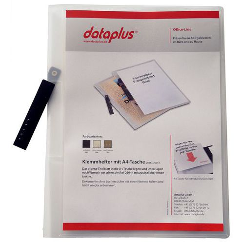 Dossier à Clip A4 Avec Insérer: Serrage Argenté: Transparent