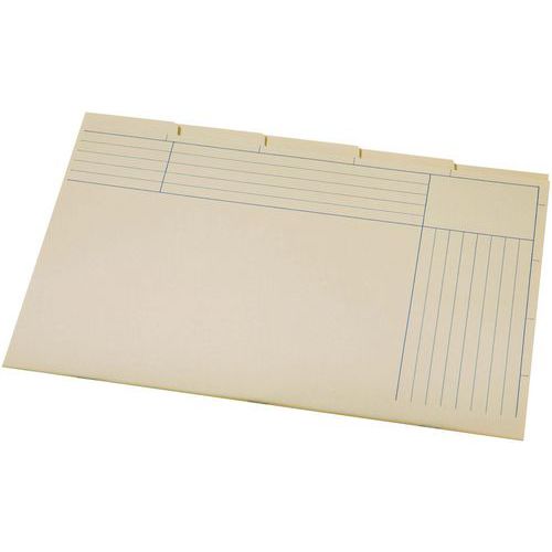 Chemise Sous-dossier: Avec 5 Onglets: Jaune