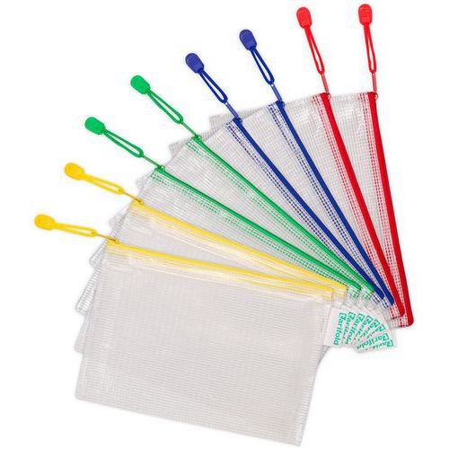 Pochettes à Zip A5: Pvc: 235x165mm: Assorties