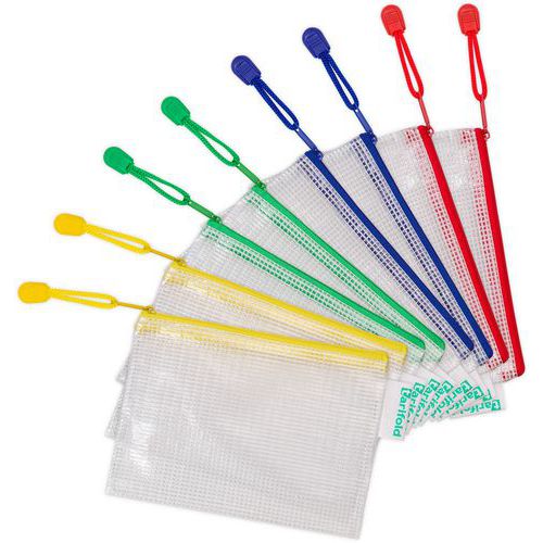 Pochettes à Zip A6: Pvc: 175x125mm: Assorties