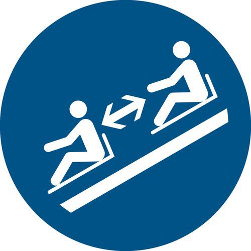 Panneau Pictogramme Garder Ses Distances Avec La Luge Ã˜ 200