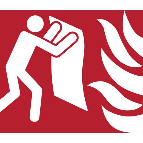 Panneau Pictogramme Couverture D'extinction 200x200 Mm