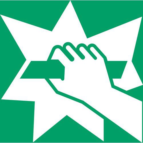 Panneau Pictogramme Briser Pour Ouvrir 200x200 Mm