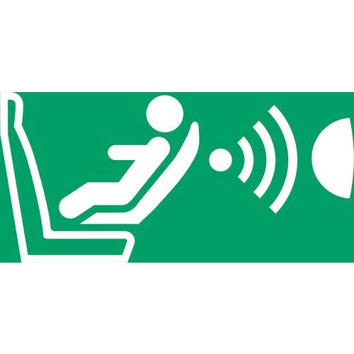 Panneau Pictogramme Détection Siège-enfant 150x150 Mm