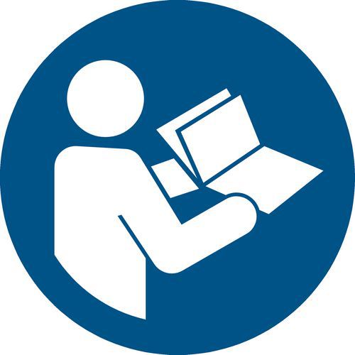 Panneau Pictogramme Obligation De Lire Les Instruction Ã˜ 200