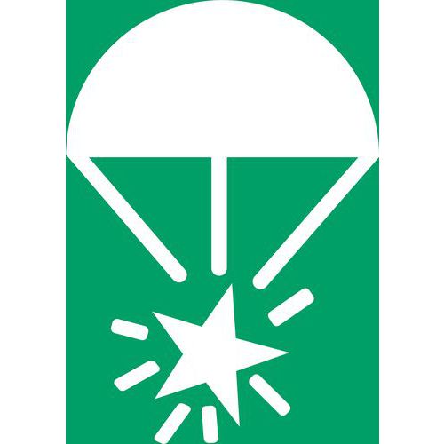 Panneau Pictogramme Signal Lumineux à Parachute 200x200 Mm