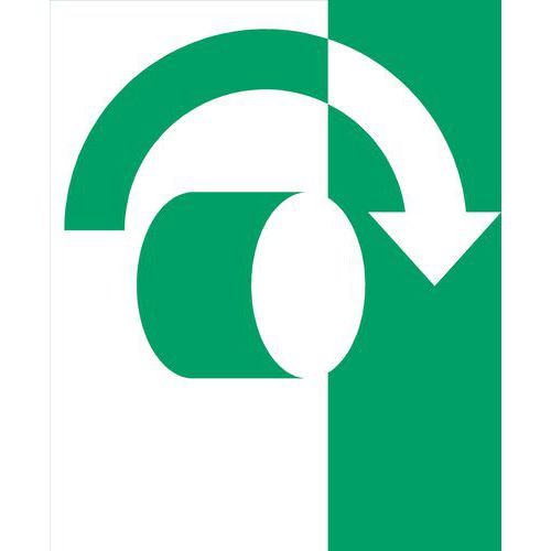 Panneau Pictogramme Ouvrir Dans Le Sens Horaire 300x300 Mm