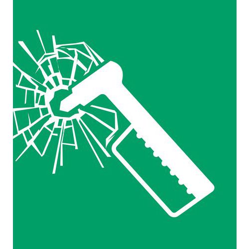 Panneau Pictogramme Marteau De Secours 300x300 Mm