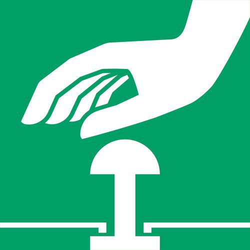 Panneau Pictogramme Arrêt D'urgence 150x150 Mm