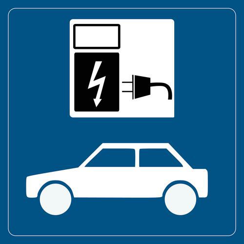Panneau D'information - Voiture Ã‰lectrique 100x100 Mm