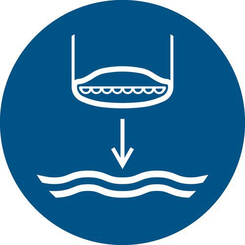 Panneau Lancer Le Canot Sauvetage Dans L'odre Indiqué Ã˜ 300