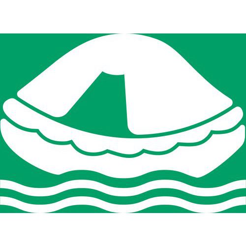 Panneau Pictogramme Radeau De Sauvetage 300x300 Mm