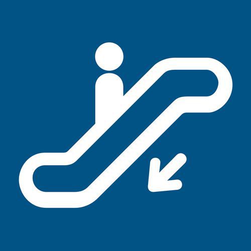 Panneau D'information - Escalator Vers Le Bas 100x100 Mm