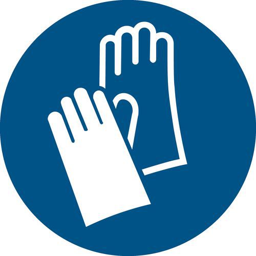 Panneau Pictogramme Gants De Protection Obligatoires Ø 200