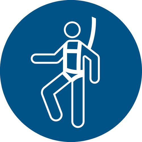 Panneau Pictogramme Harnais De Sécurité Obligatoire Ø 200