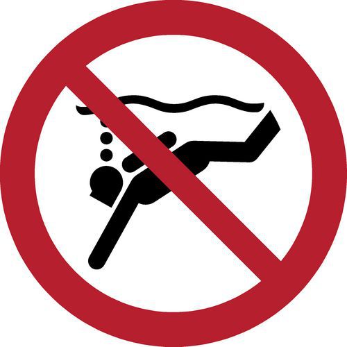 Panneau Interdiction De Plonger Dans L'eau Profonde 150x150