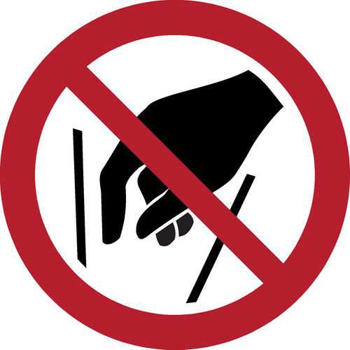 Panneau Pictogramme Interdiction D'insérer La Main 200x200mm