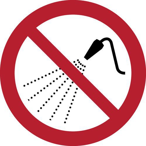 Panneau Pictogramme Interdit De Projeter De L'eau 150x150 Mm