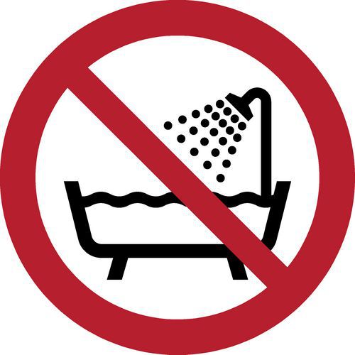 Interdiction D'utiliser: Baignoire Réservoir D'eau 200x200