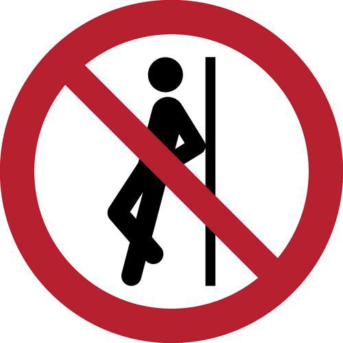 Panneau Pictogramme Interdiction De Se Pencher 200x200 Mm