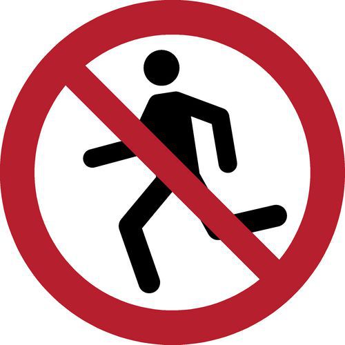 Panneau Pictogramme Interdiction De Courir 150x150 Mm